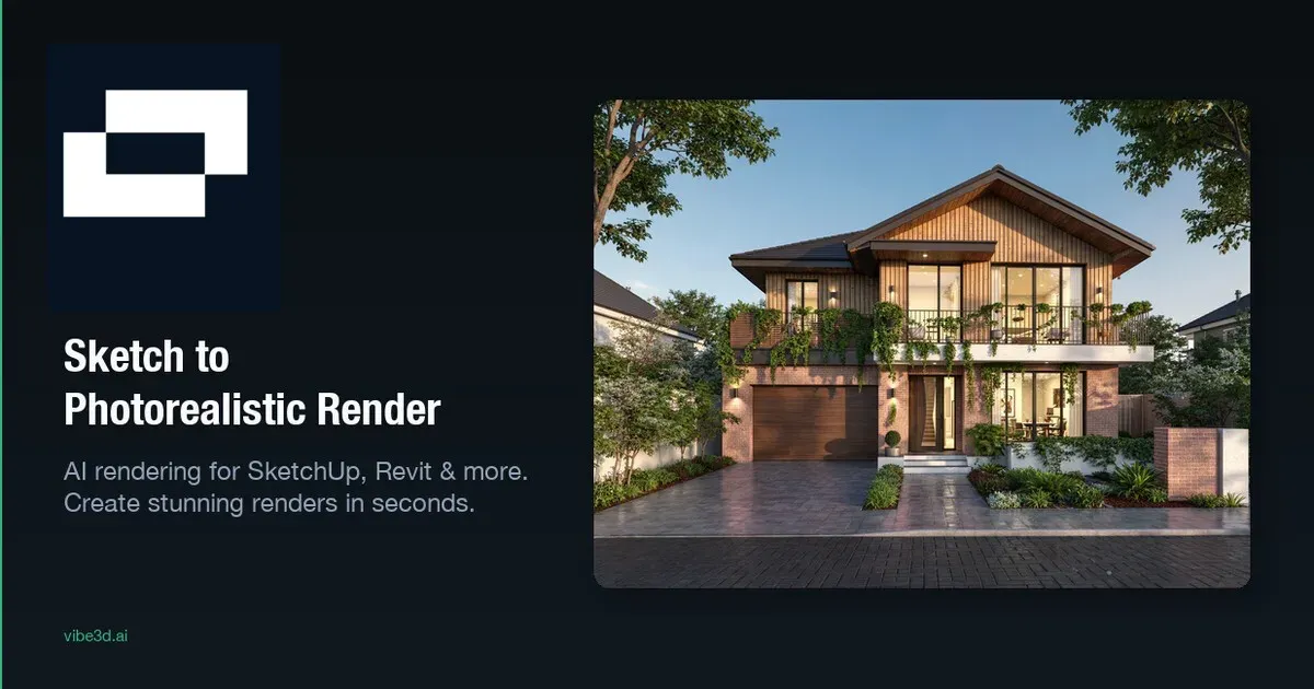 Vibe3D turns sketches into photorealistic AI renders for SketchUp, Revit and more