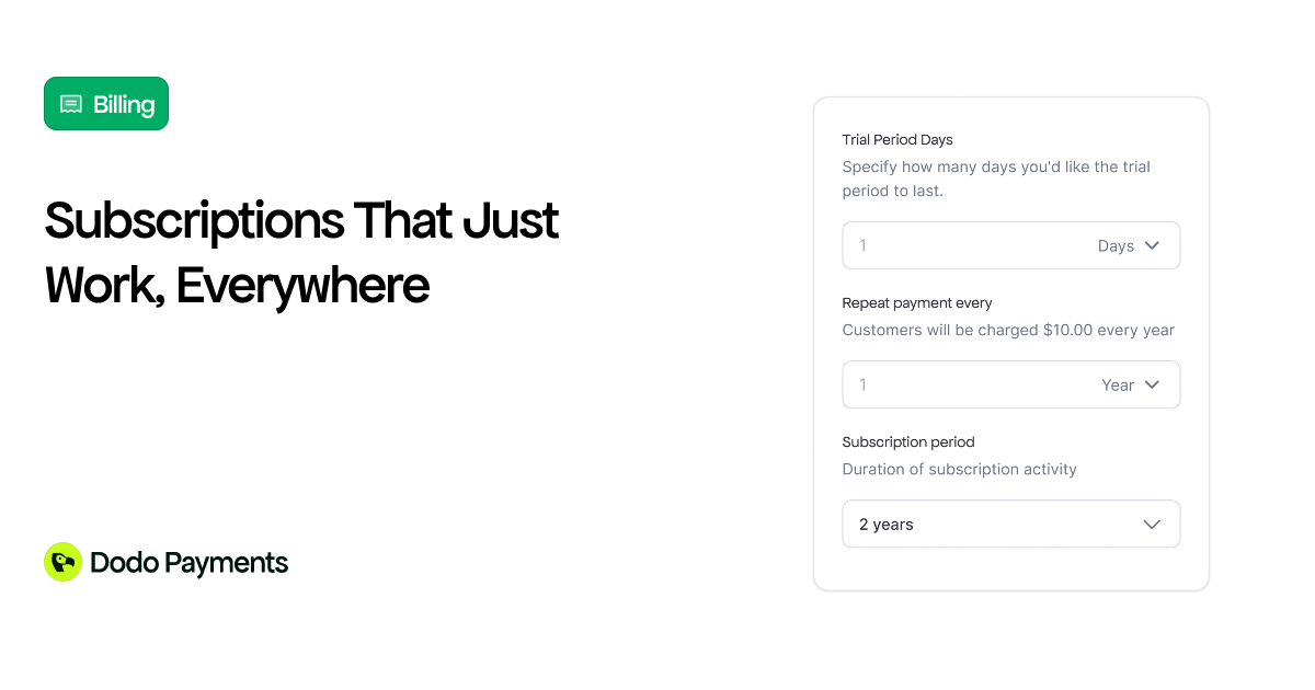 Subscription Billing and Management Platform | Dodo Payments