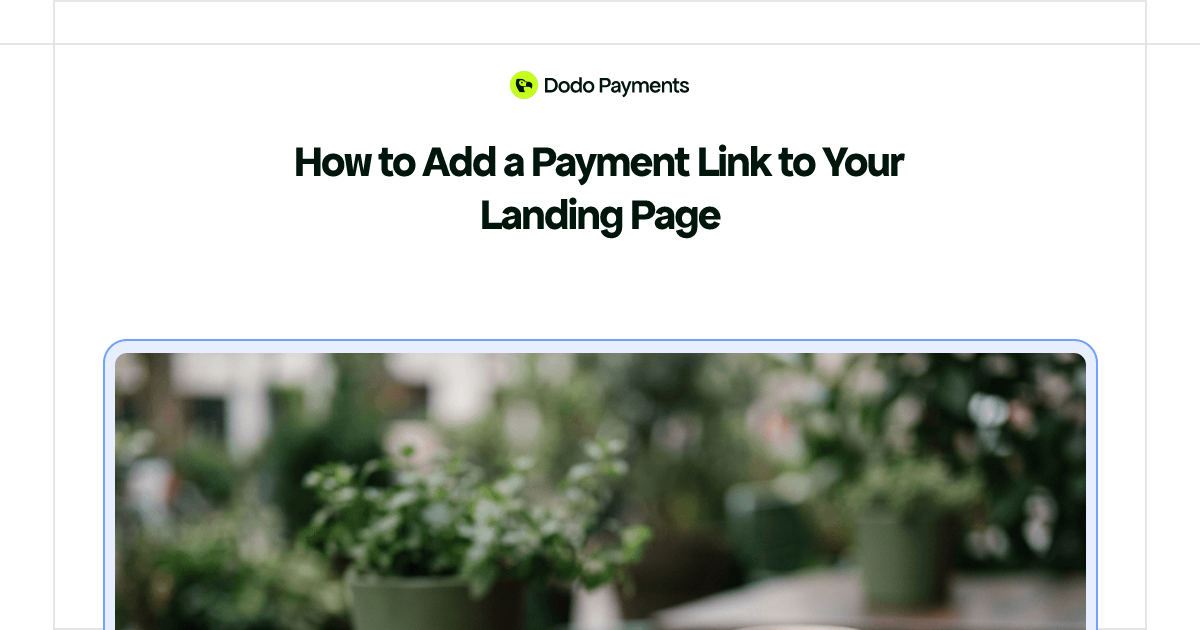 How to Add a Payment Link to Your Landing Page | Dodo Payments