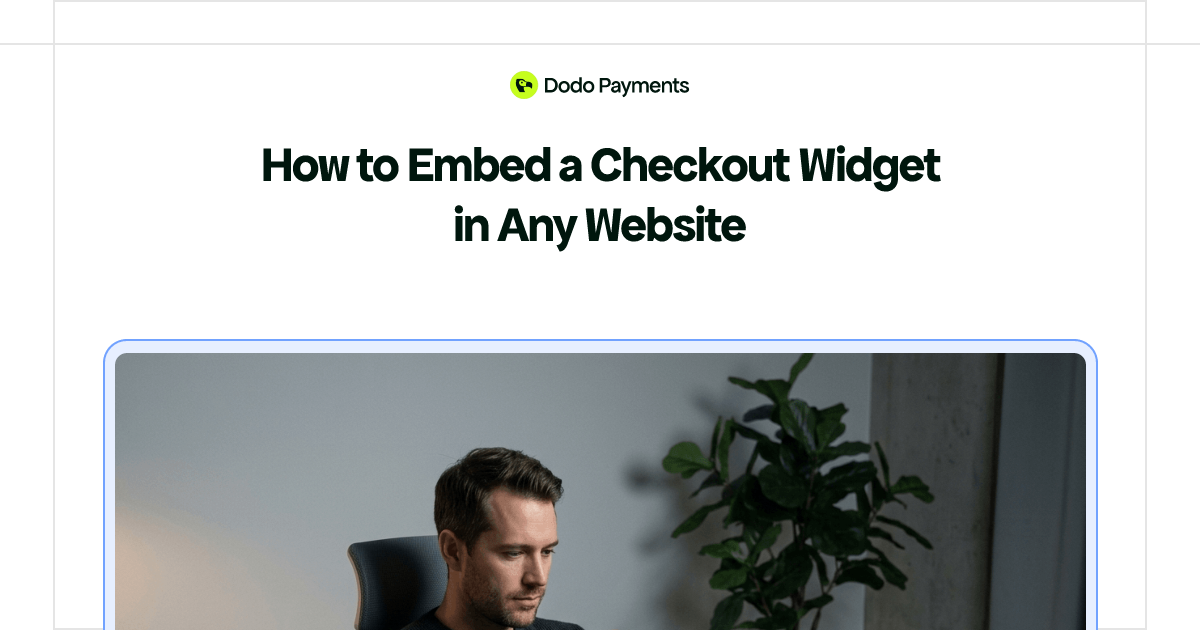 How to Embed a Checkout Widget in Any Website | Dodo Payments