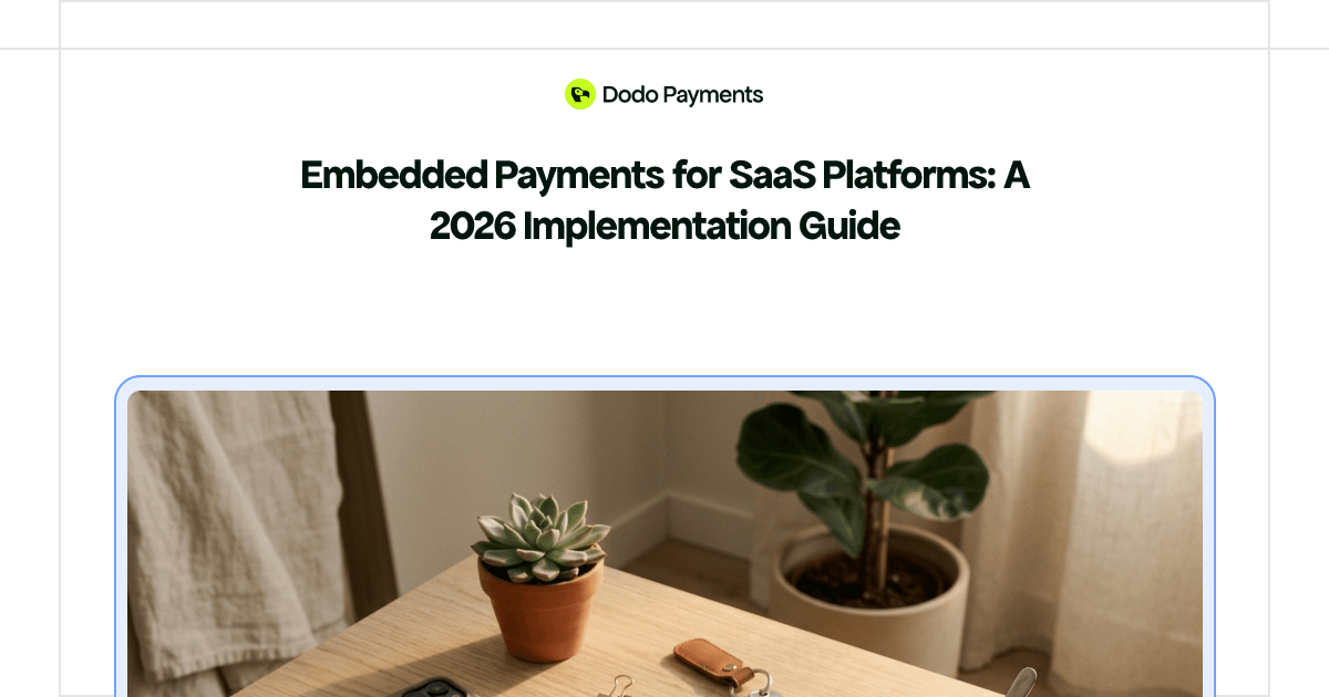 Embedded Payments for SaaS Platforms: A 2026 Implementation Guide ...