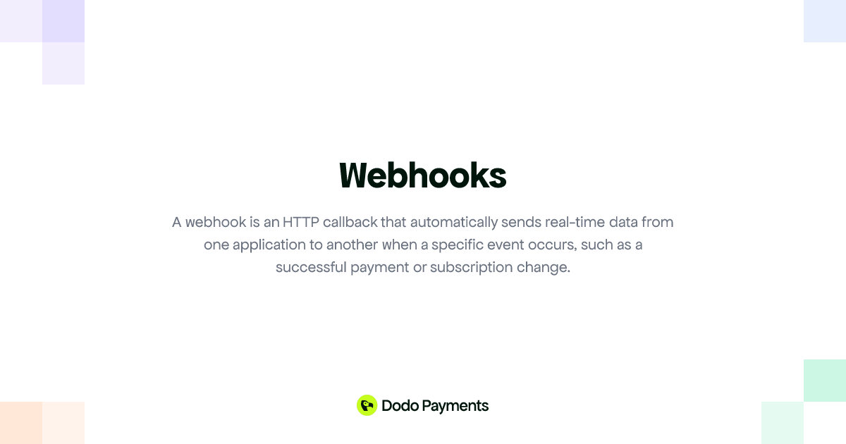 Webhooks | Dodo Payments